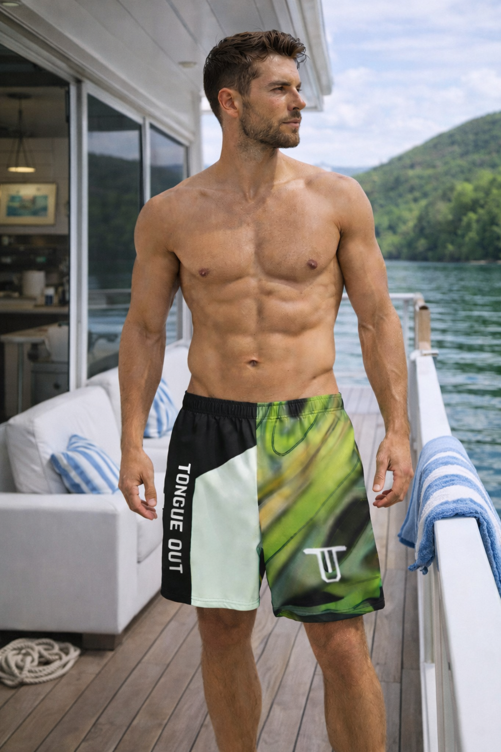 TONGUE OUT “GET WET” Boardshort Trunks