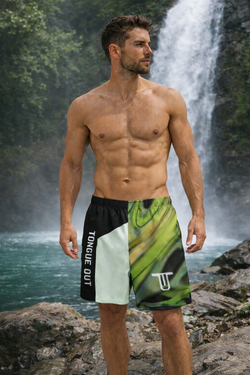 TONGUE OUT “GET WET” Boardshort Trunks