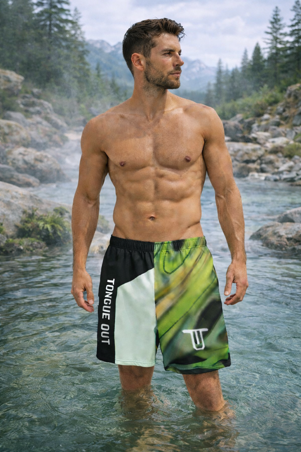 TONGUE OUT “GET WET” Boardshort Trunks