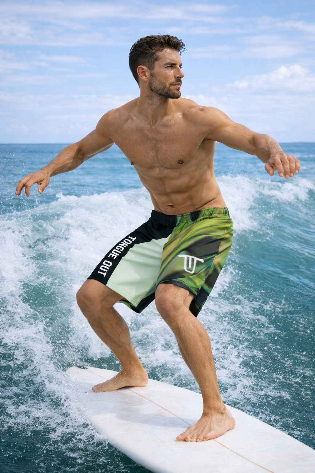 TONGUE OUT “GET WET” Boardshort Trunks