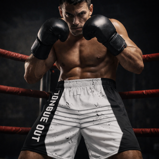 TONGUE OUT “Up Against The Ropes” Cinematic Mesh Athletic Shorts