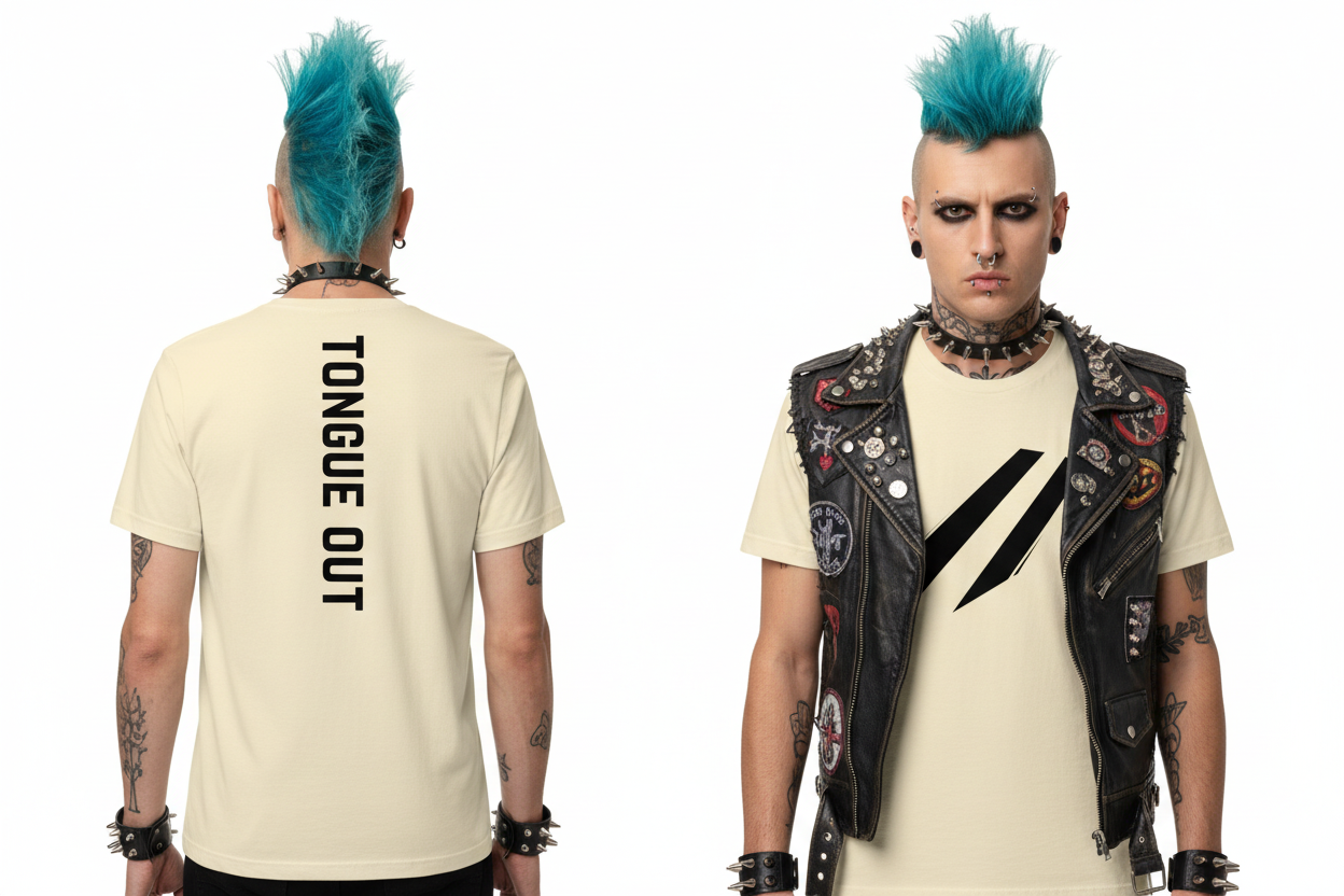 TONGUE OUT “GO ALL OUT” Fitted Sneaker Tee